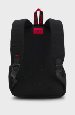 Kids' backpack in water-repellent cotton twill, Black