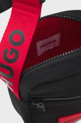 Kids' messenger bag in water-repellent cotton twill, Black