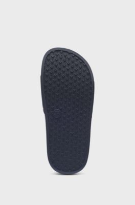 Kids' slides with red logo label, Dark Blue