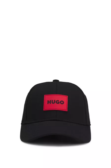 Gorra para niños de sarga de algodón con etiqueta con logo roja