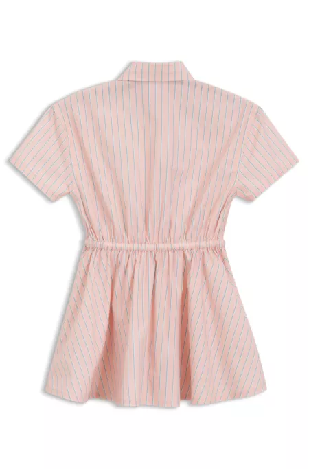 Robe-chemise enfant en popeline de coton à rayures