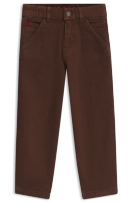 Kids' loose-fit trousers, Dark Brown