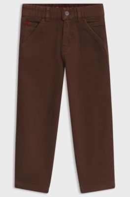 Kids' loose-fit trousers, Dark Brown