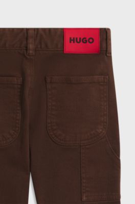 Kids' loose-fit trousers, Dark Brown