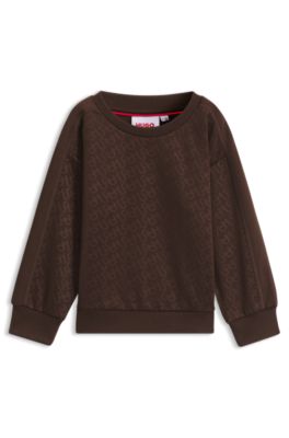 Kids' monogram sweatshirt, Dark Brown
