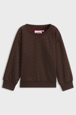 Sudadera para ni&ntilde;os con monograma, Marr&oacute;n oscuro