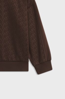 Sudadera para ni&ntilde;os con monograma, Marr&oacute;n oscuro