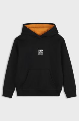Sweat &agrave; capuche pour enfant, avec imprim&eacute; graphique, Noir