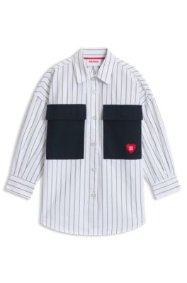 Kids' striped shirt, Dark Blue
