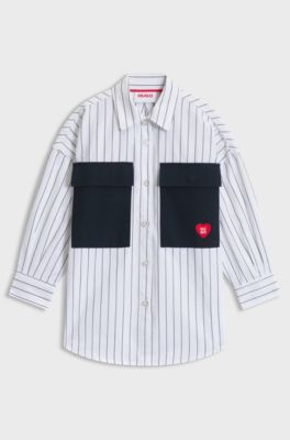 Kids' striped shirt, Dark Blue