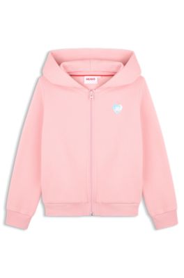 Kinderhoodie met rits, Lichtroze
