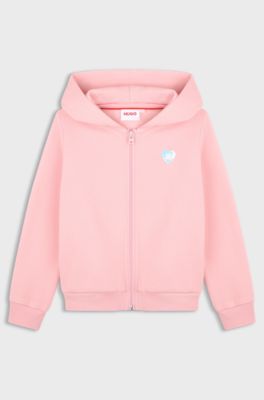 Kinderhoodie met rits, Lichtroze