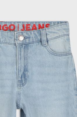 Kids' wide-fit jeans, Blue