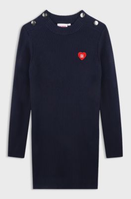 Kids' knitted dress, Dark Blue