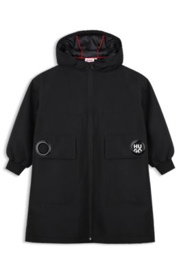 Kids' hooded parka, Black