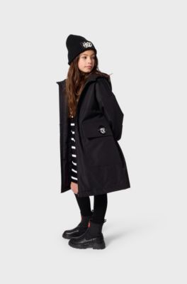 Kids' hooded parka, Black