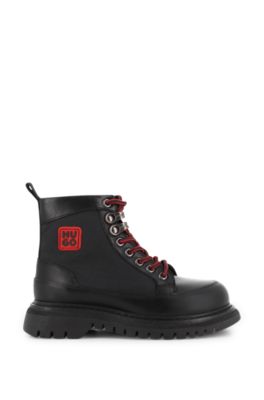 Kids' logo-badge boots, Black