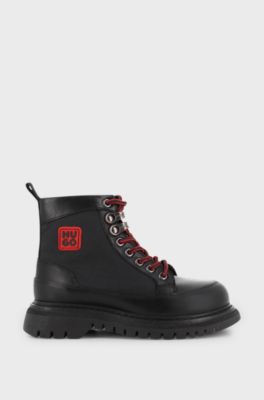 Kids' logo-badge boots, Black