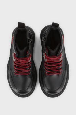 Kids' logo-badge boots, Black