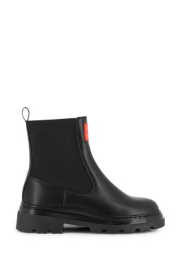 Kids' leather boots, Black