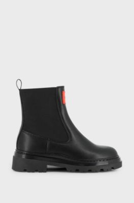 Bottines en cuir pour enfant, Noir