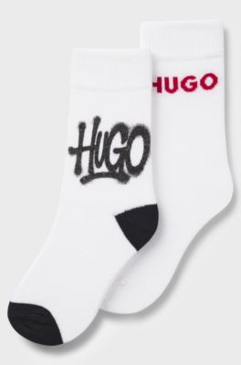 Kids' 2-pack regular-length socks, White