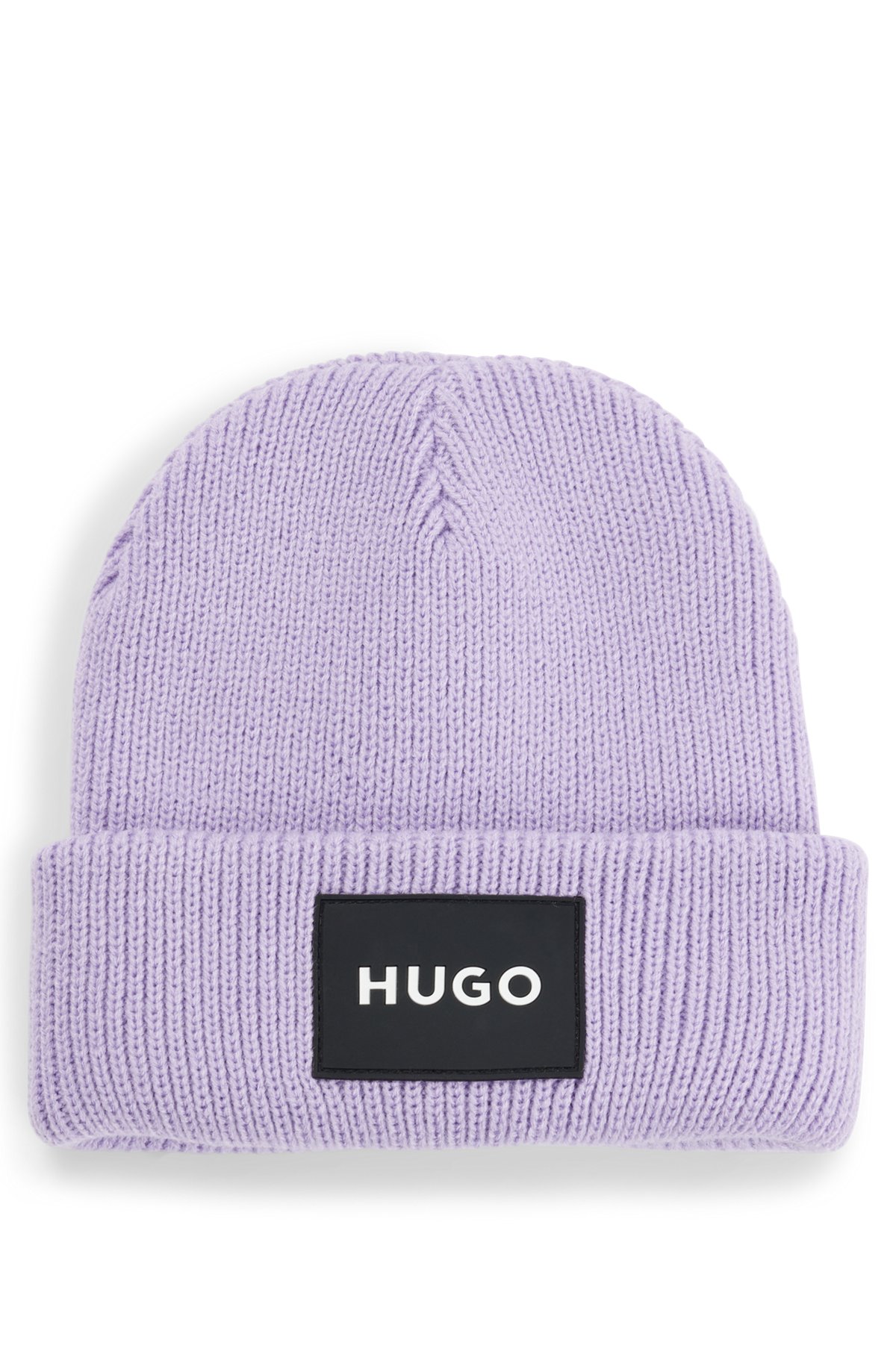 HUGO - Kids-Mütze mit gummiertem Logo-Etikett