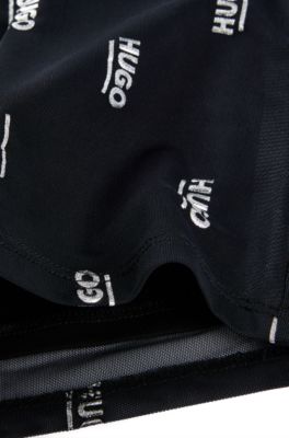 Robe deux-en-un pour enfant avec logos imprim&eacute;s en transfert, Noir