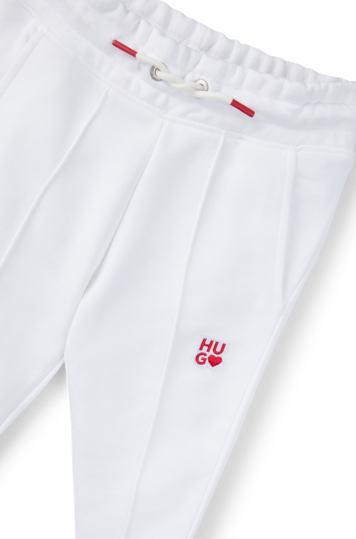 Kids' tracksuit bottoms in French terry with logo details, White