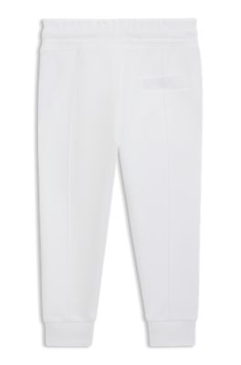 Kids' tracksuit bottoms in French terry with logo details, White