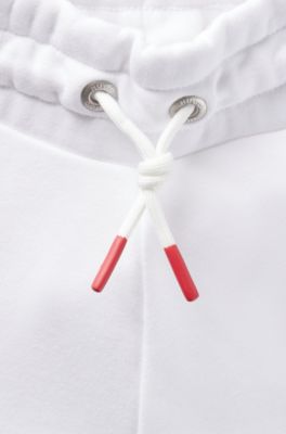 Kids' shorts in French terry with logo details, White