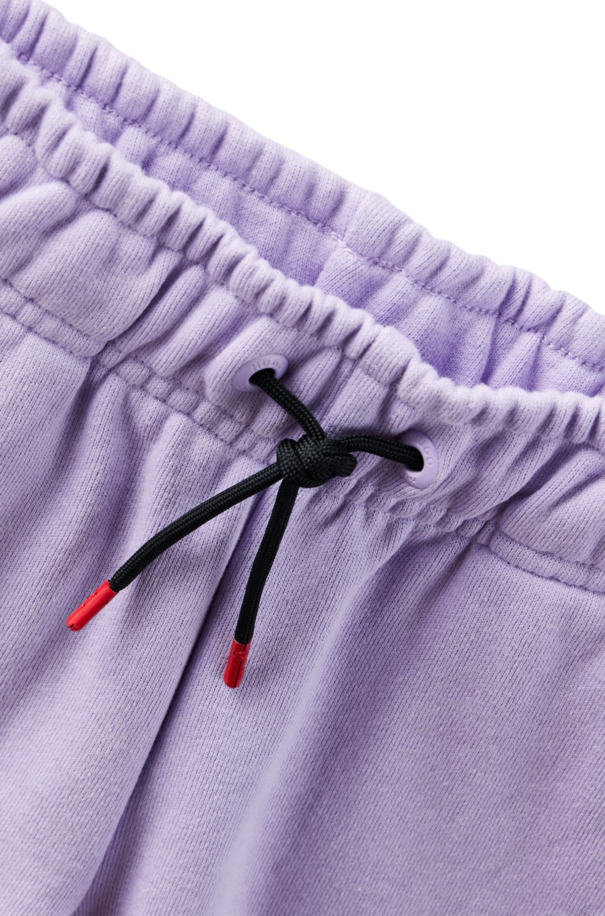 Kids' cotton-blend tracksuit bottoms with marker-style logo, Light Purple