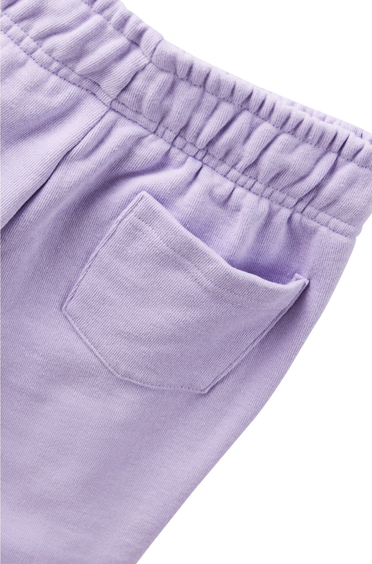 Kids' cotton-blend tracksuit bottoms with marker-style logo, Light Purple