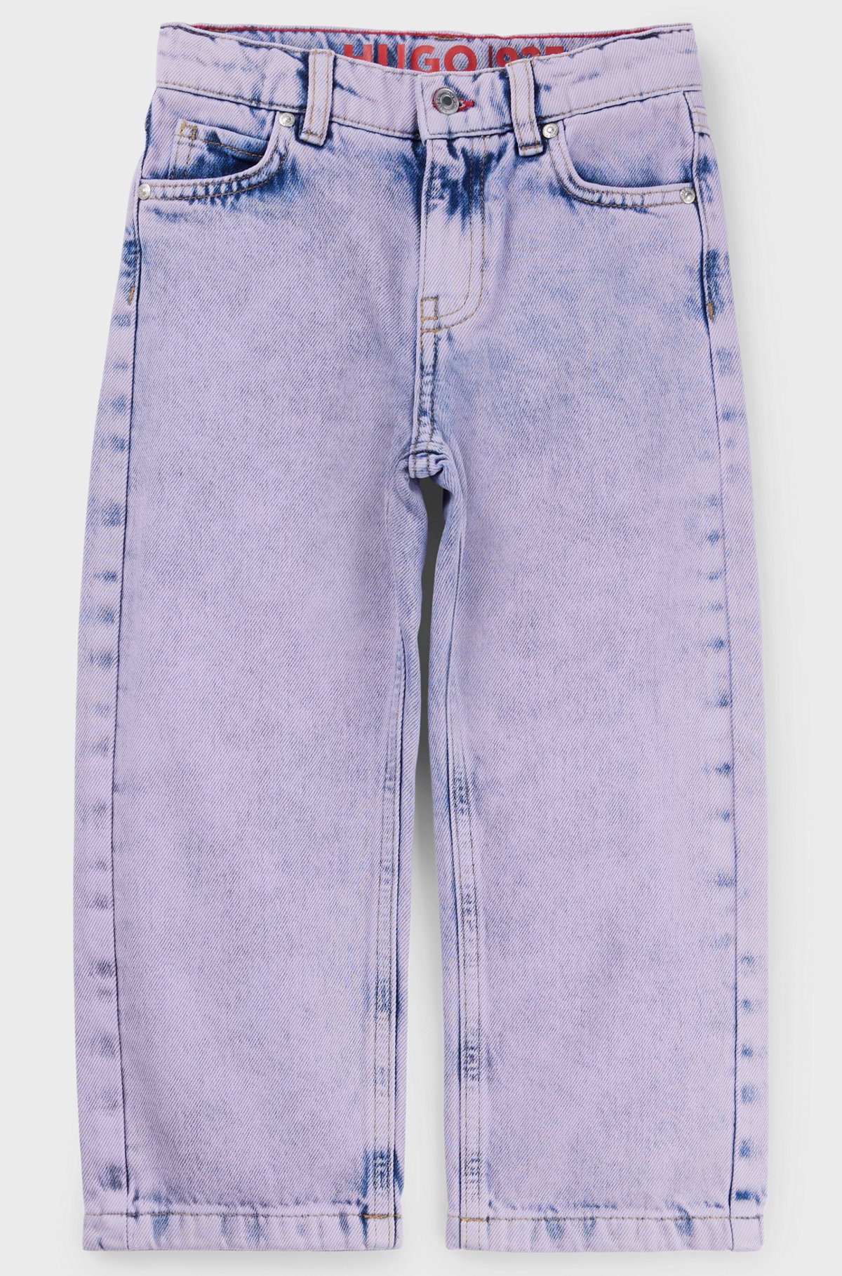 RELAXED FIT PURPLE DENIM SHORTS, CHILD RELAXED FIT PURPLE DENIM SHORTS, CHILD