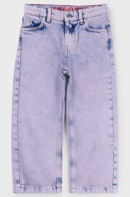 Kids' relaxed-fit jeans in overdyed purple denim, Light Purple