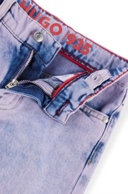 Kids' relaxed-fit jeans in overdyed purple denim, Light Purple