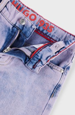 Kids' relaxed-fit jeans in overdyed purple denim, Light Purple
