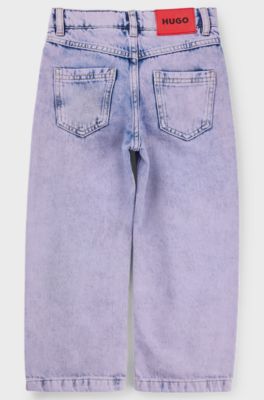 Kids' relaxed-fit jeans in overdyed purple denim, Light Purple
