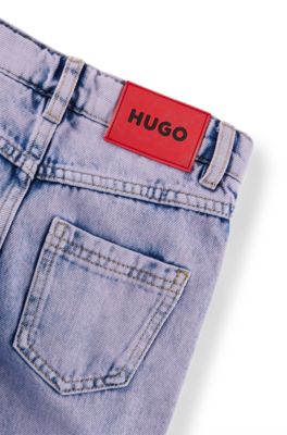 Kids' relaxed-fit jeans in overdyed purple denim, Light Purple