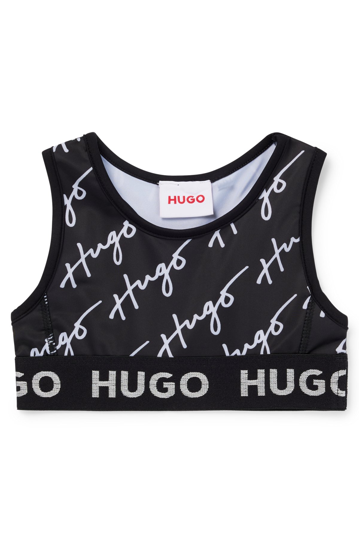 HUGO - Kids' sports bra in stretch jersey with logo details