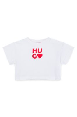 Kids' T-shirt in pure cotton with logo print, White