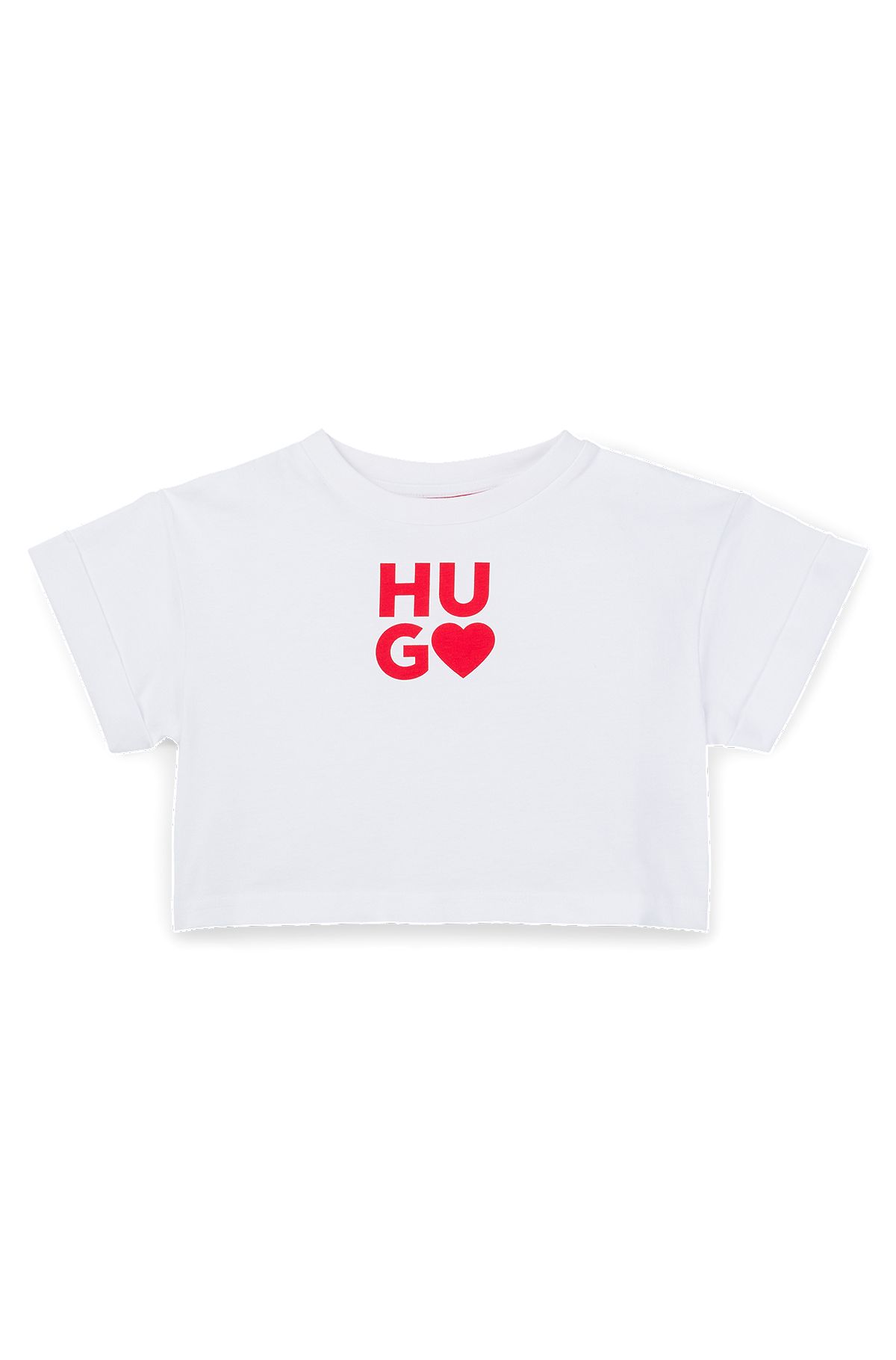 Kids' T-shirt in pure cotton with logo print, White