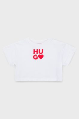 Kids' T-shirt in pure cotton with logo print, White
