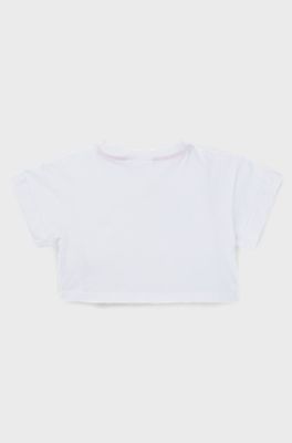Kids' T-shirt in pure cotton with logo print, White