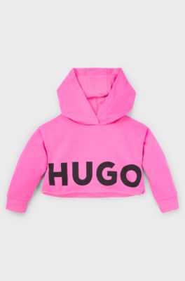 Kids' hoodie in French terry with logo details, Pink