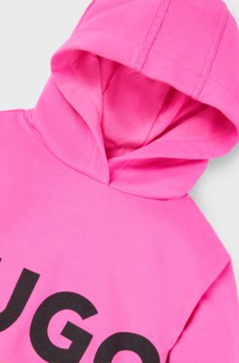 Kids' hoodie in French terry with logo details, Pink