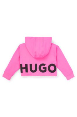 Kids' hoodie in French terry with logo details, Pink