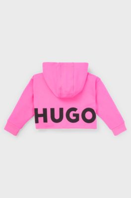 Kids' hoodie in French terry with logo details, Pink