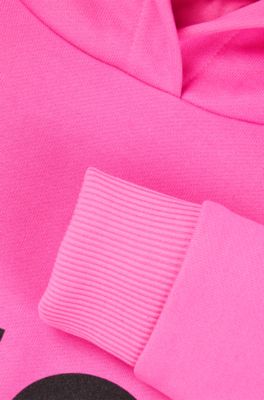 Kids' hoodie in French terry with logo details, Pink