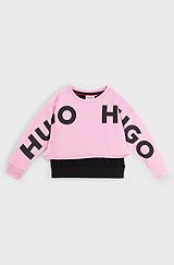 Kids' logo sweatshirt with T-shirt-style layer, Pink
